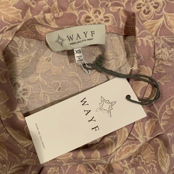 Wayf Floral T-shirt Dress in Mauve Botanical XS NWT - Picture 4 of 6